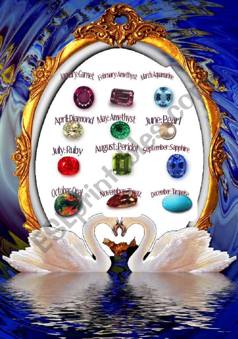 BIRTHDAY - BIRTH GEMSTONES worksheet