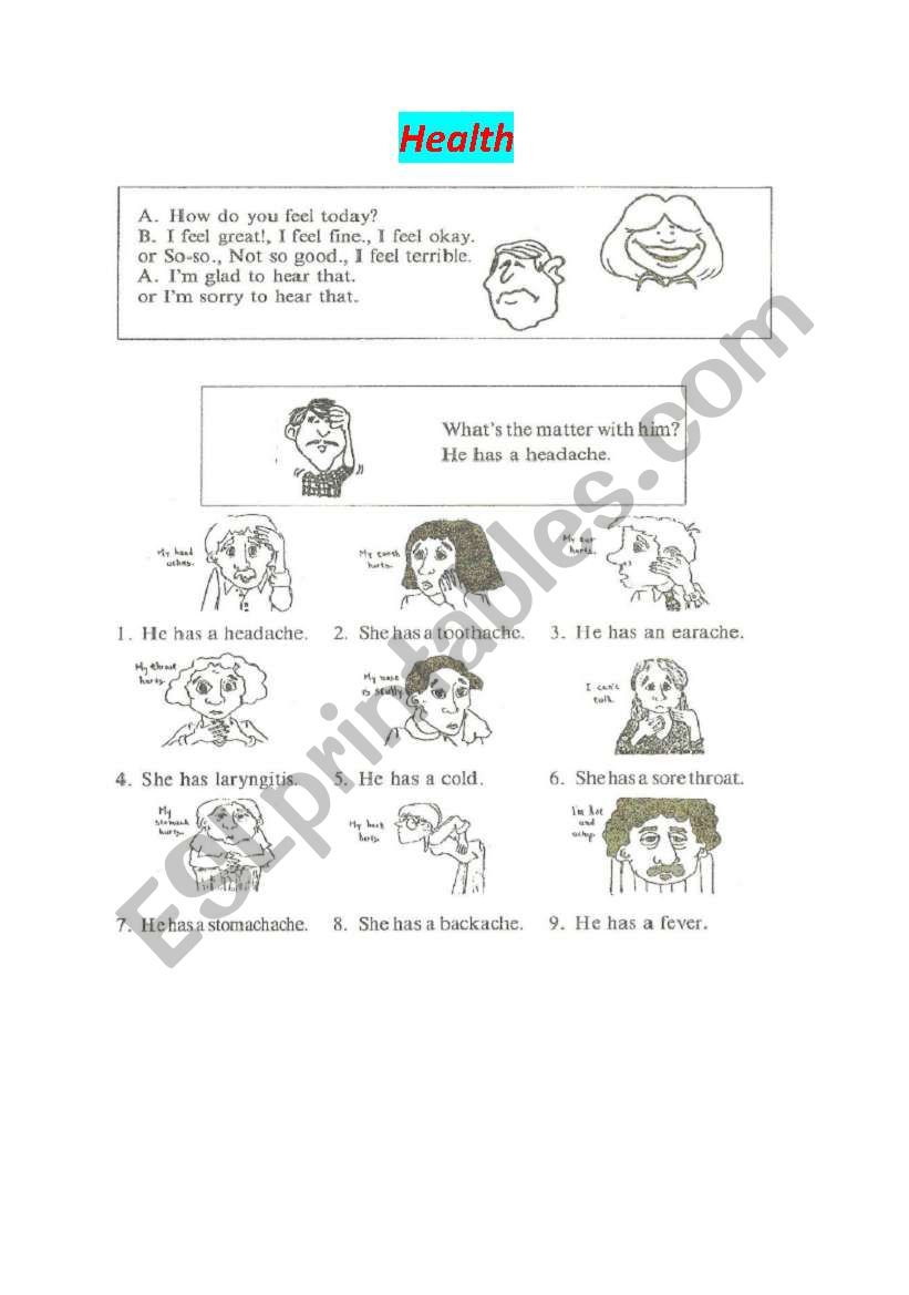 health worksheet