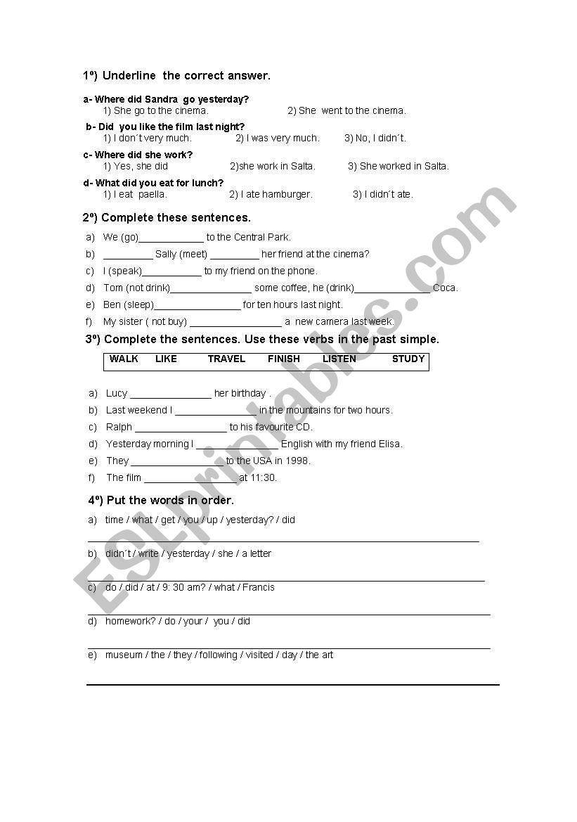 Past Simple worksheet