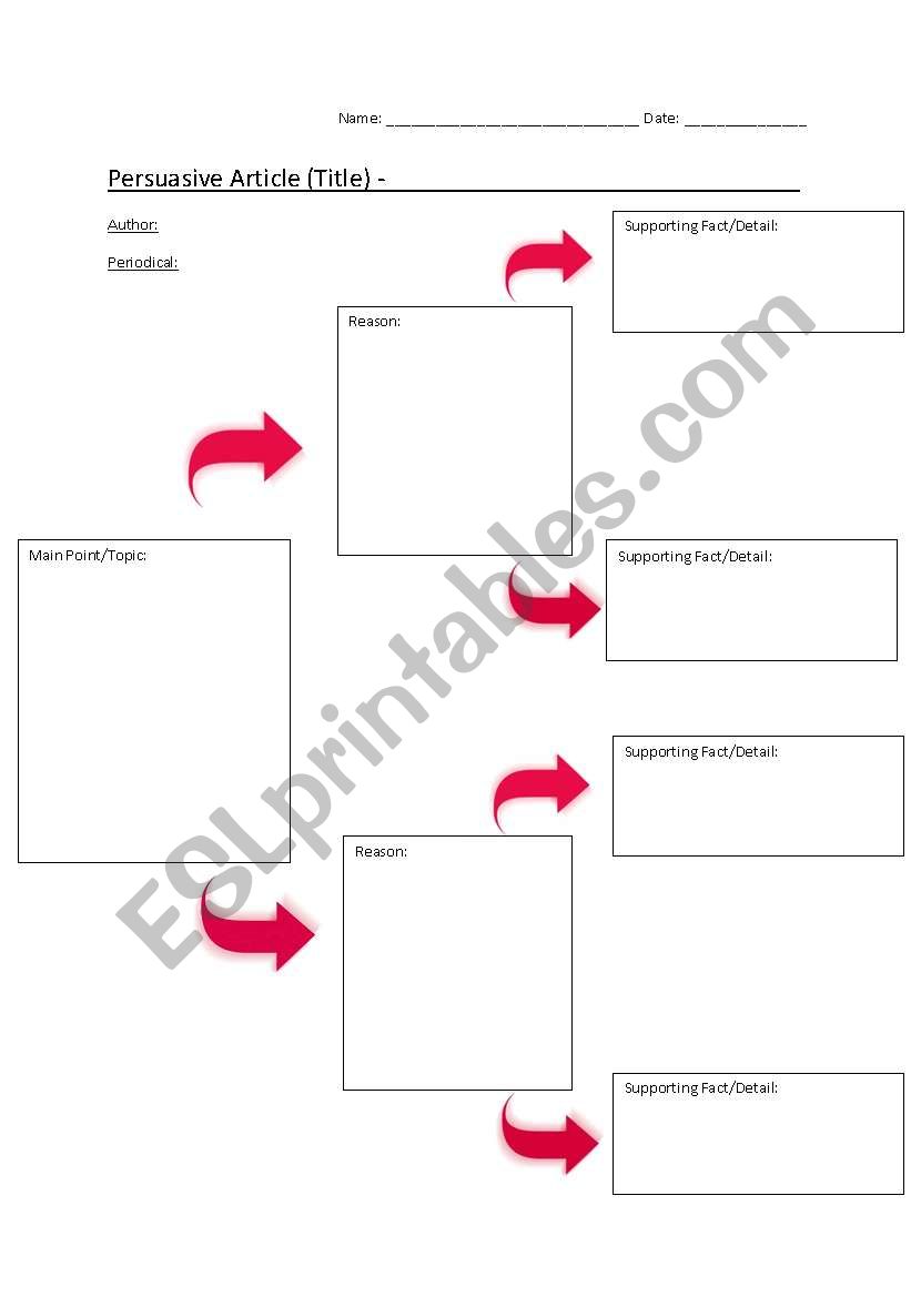 Persuasive Article Outline worksheet