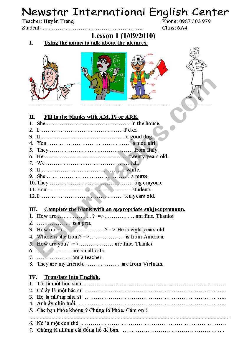 to be worksheet