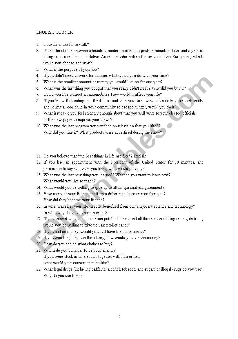 life style fruits vegetables worksheet