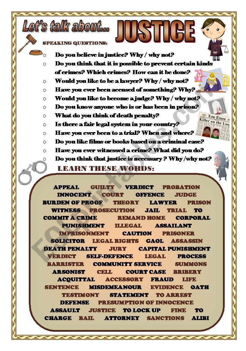 LETÂ´S TALK ABOUT JUSTICE (SPEAKING SERIES 74)