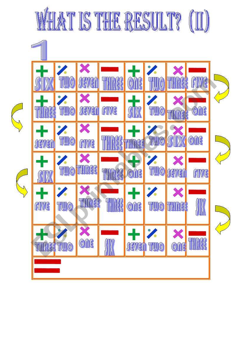 what is the result? (II) worksheet
