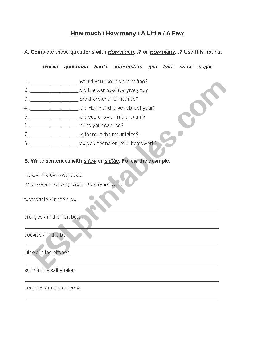 Quantifiers worksheet