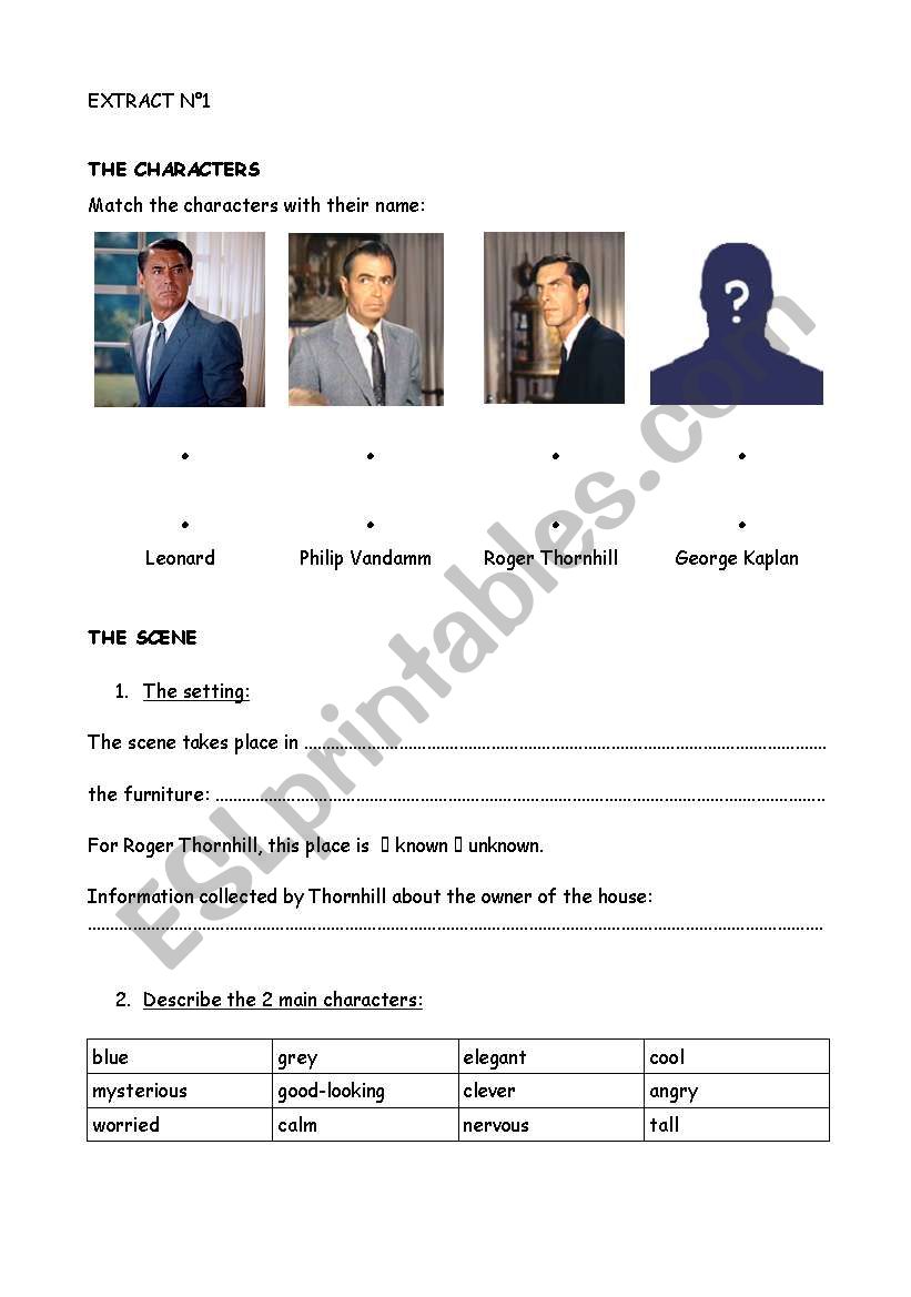 North by Northwest worksheet