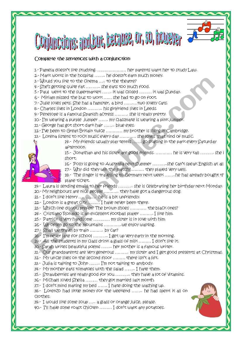 CONJUCTIONS worksheet