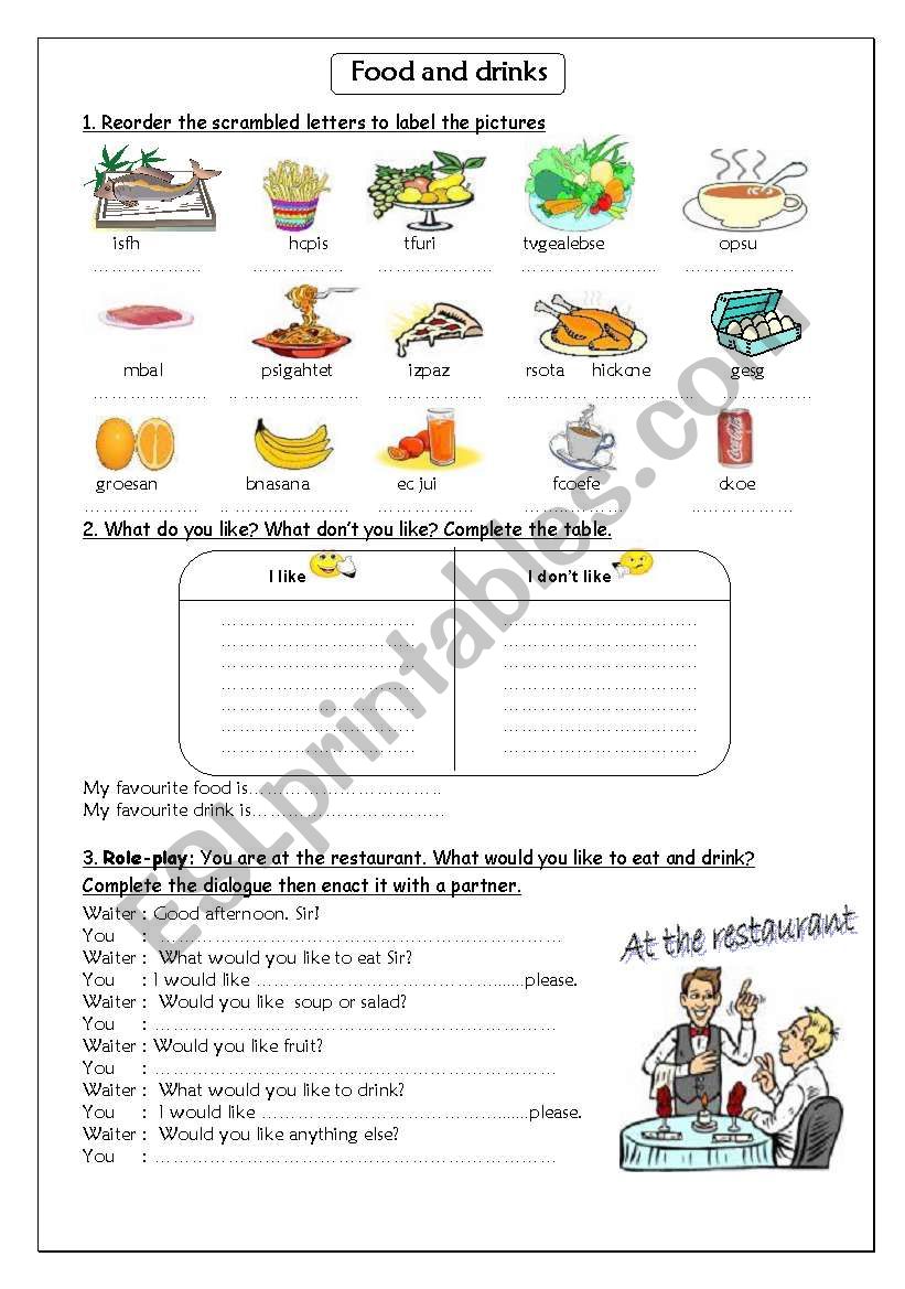 Time for lunch worksheet