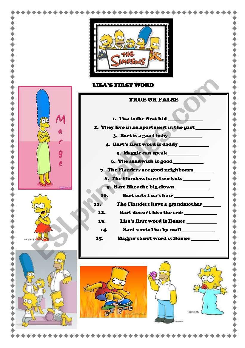 LisaÂ´s first word worksheet