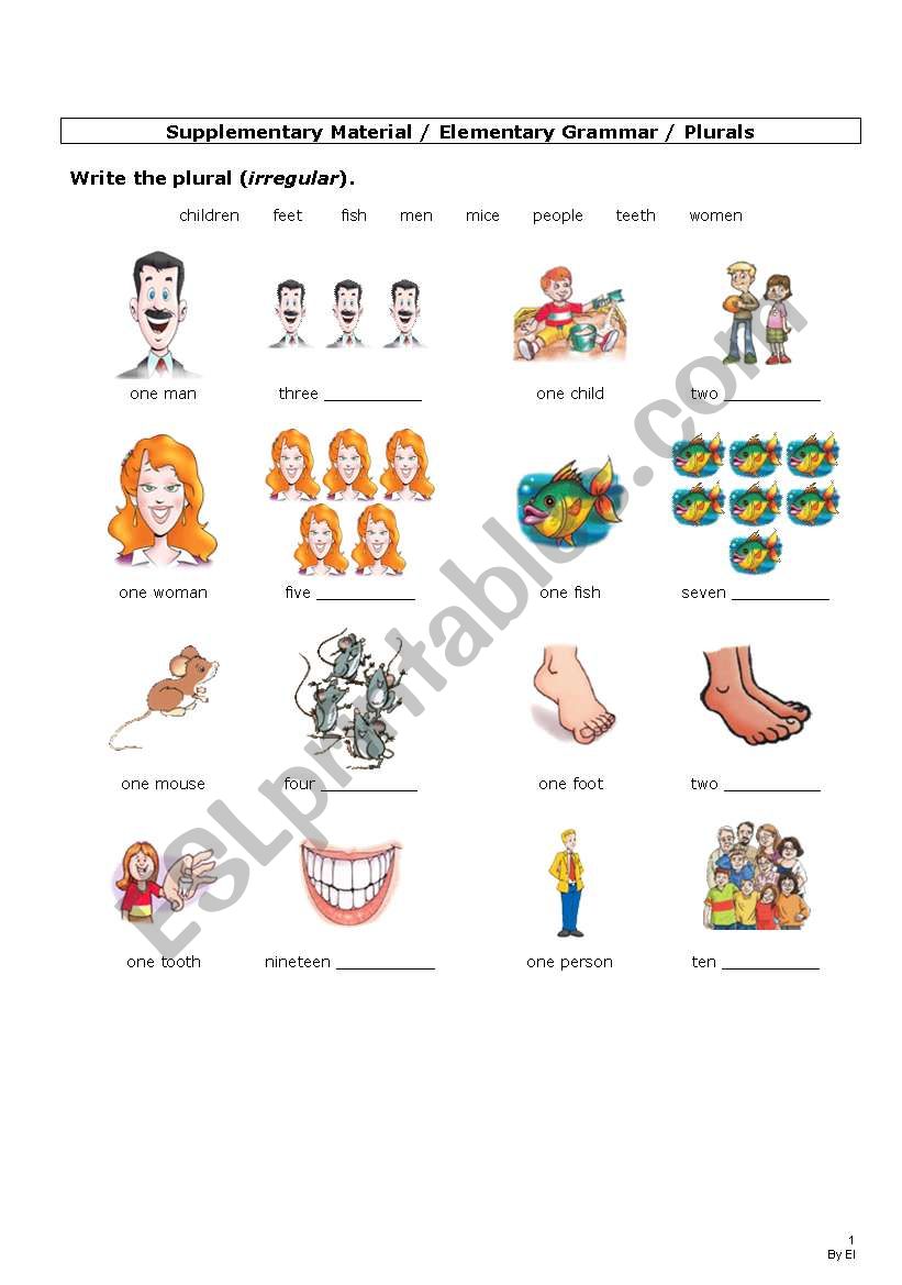 Plurals (2) - Irregular forms + Revision