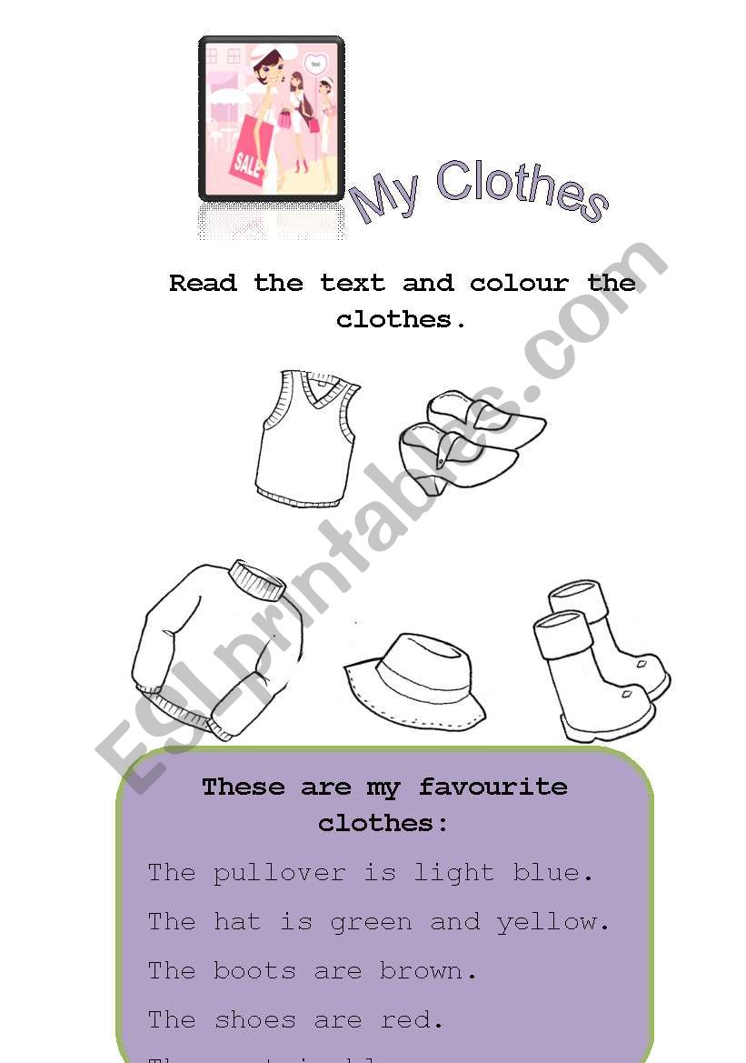 My Clothes worksheet