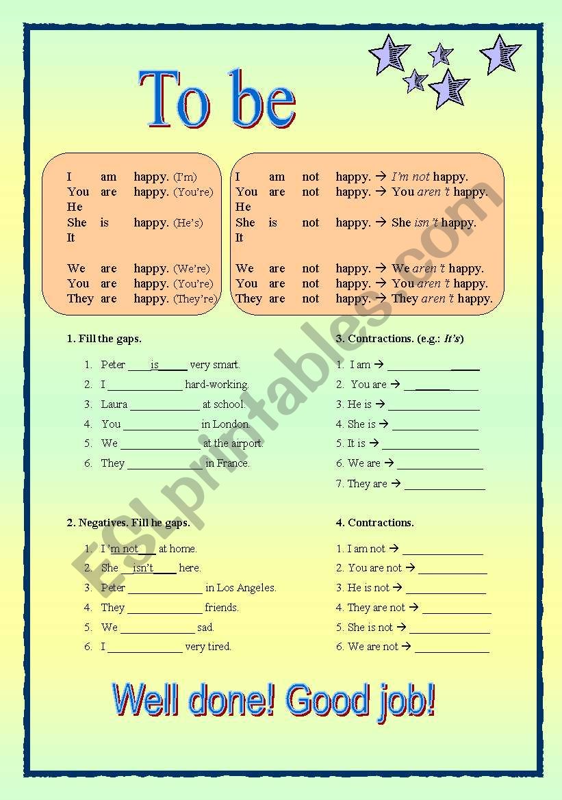 To be worksheet