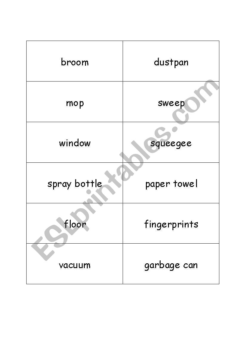 Cleaning Words worksheet