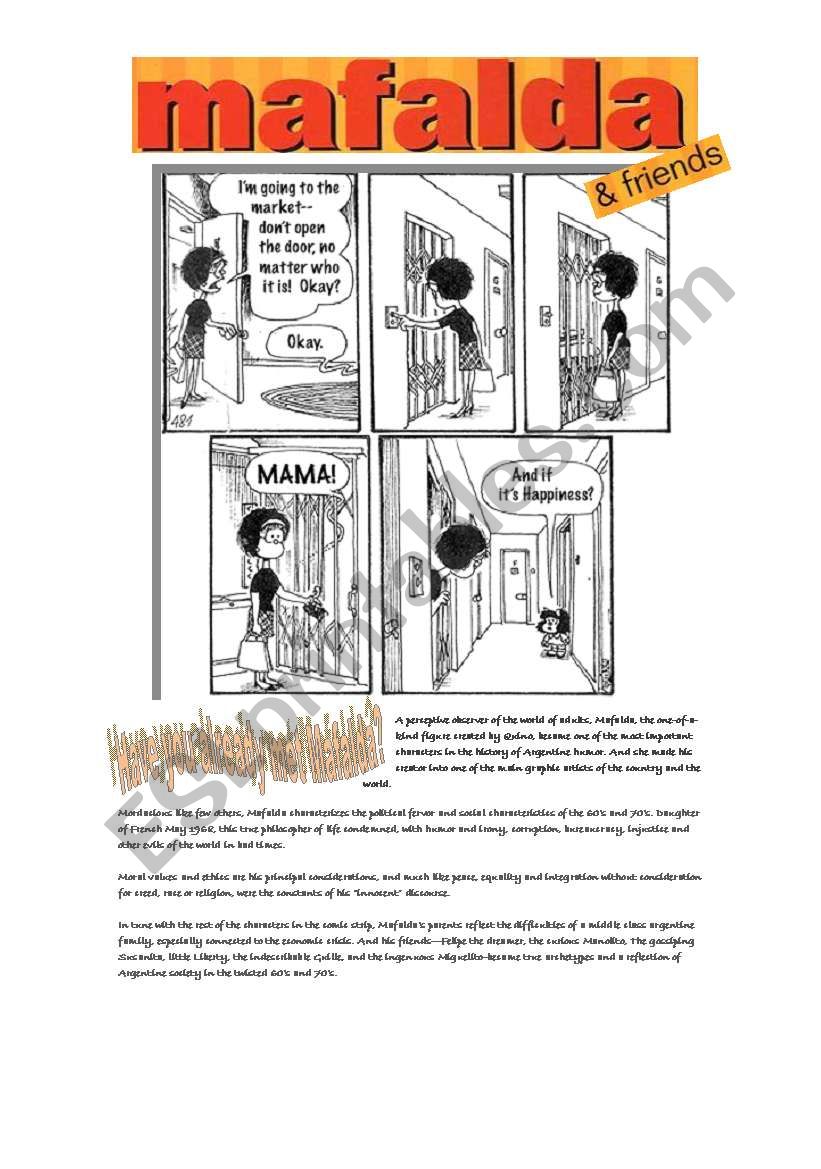 Mafalda and friends worksheet