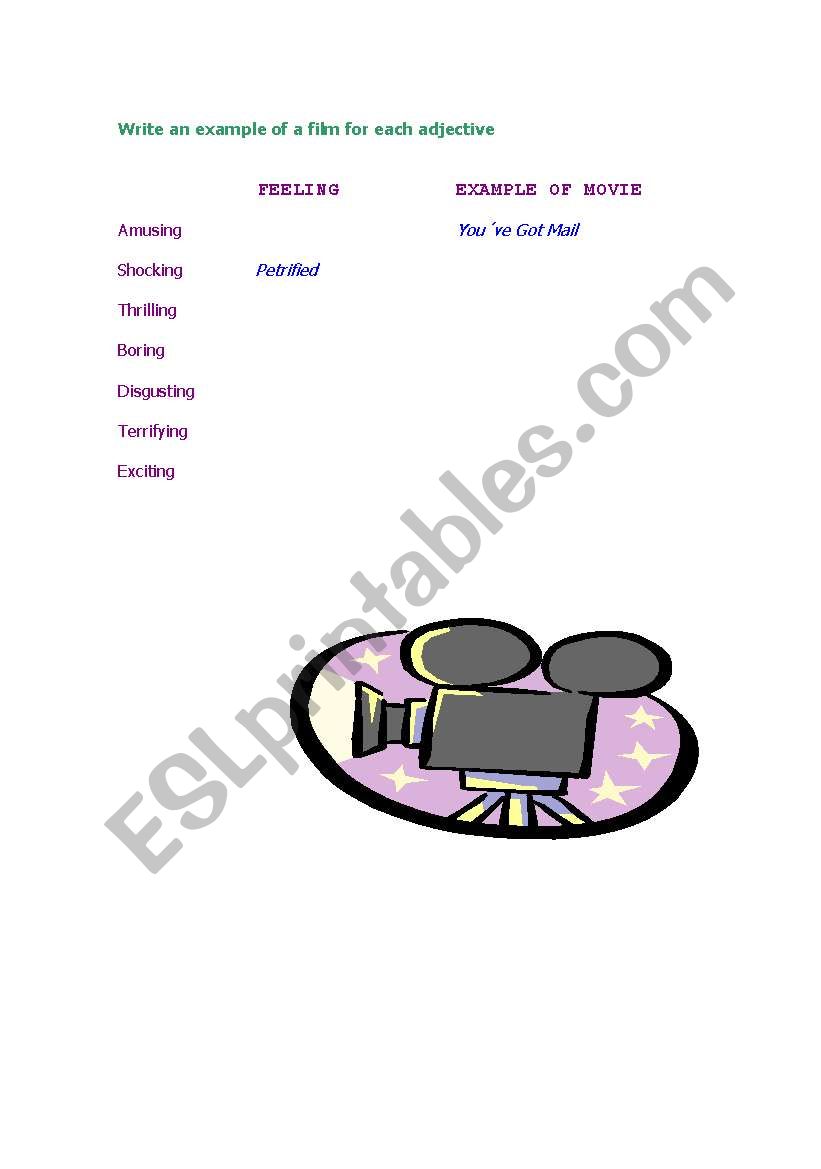 -ING AND - ED ADJECTIVES worksheet