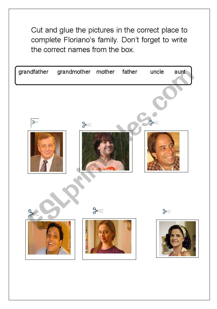 Silva family tree worksheet