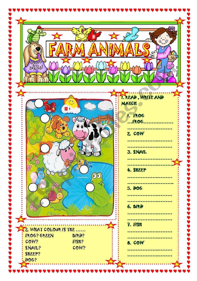 FUNNY FARM ANIMALS worksheet