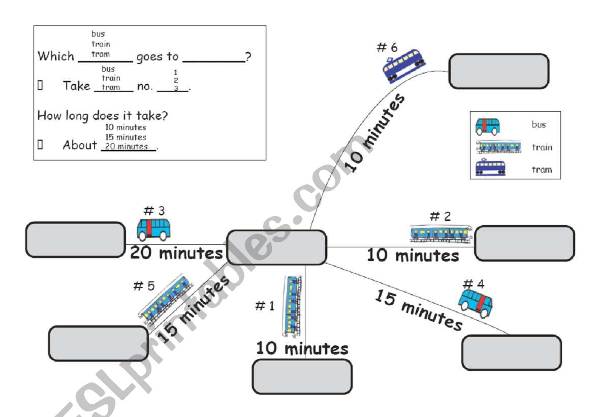 Transport Times and Numbers worksheet