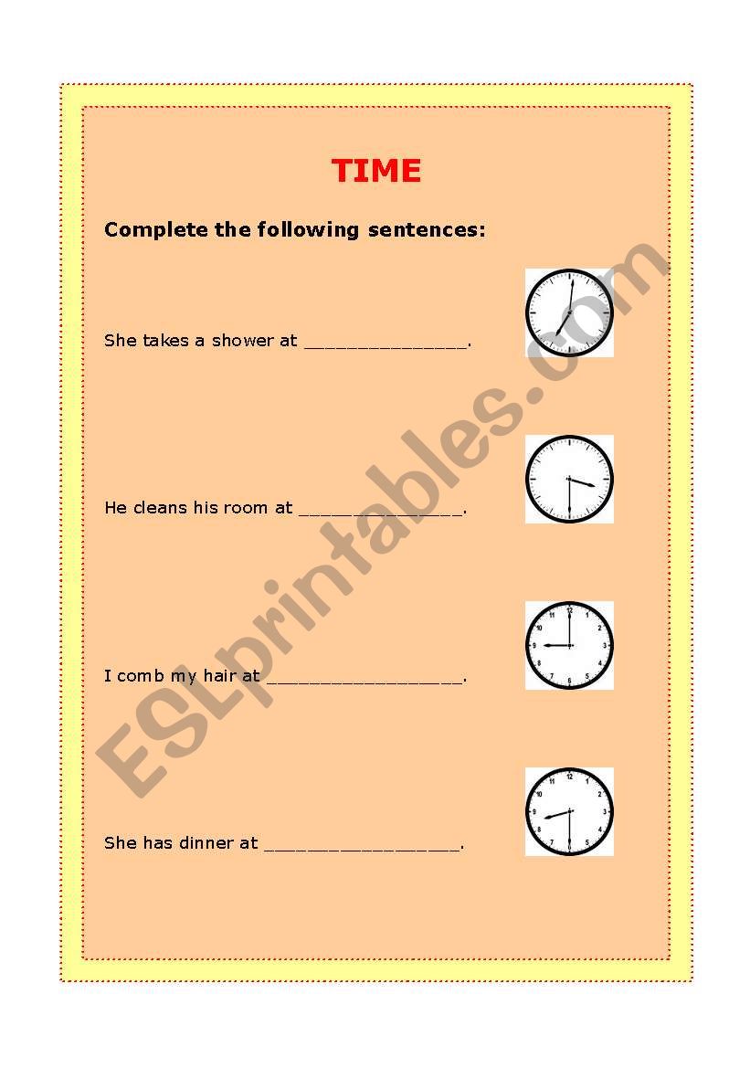 time worksheet