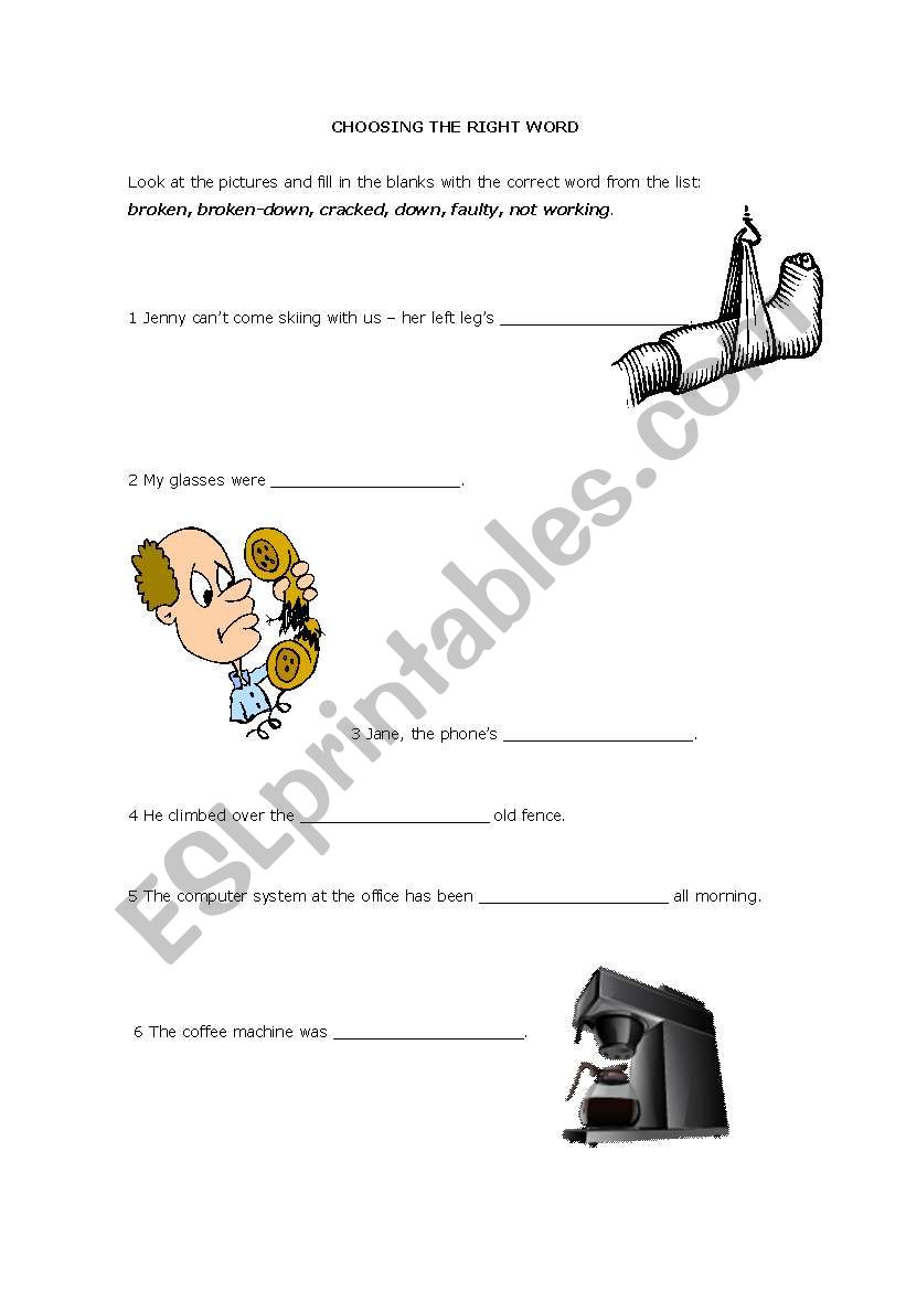 Which is the right word? worksheet