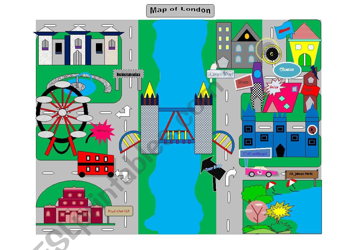 map of london worksheet