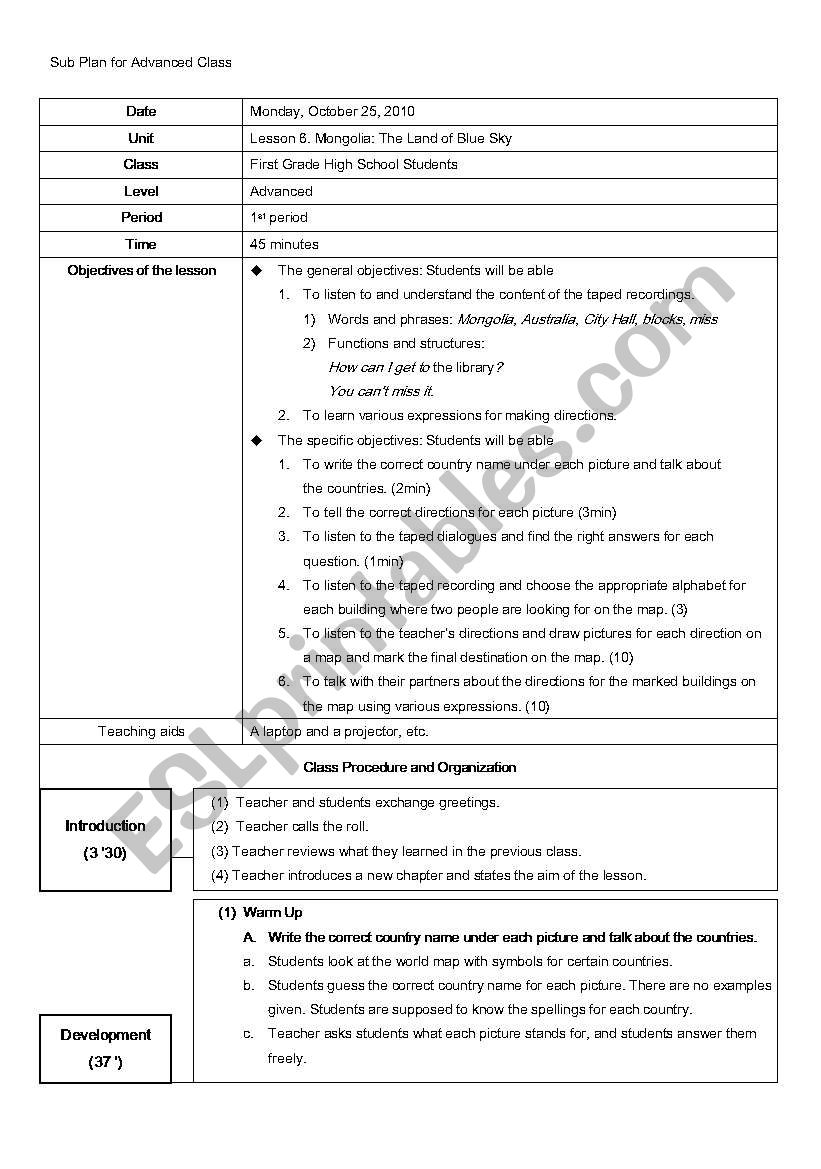 listening and speaking worksheet