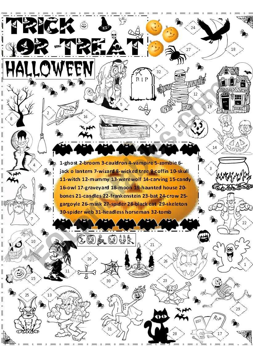 HALLOWEEN PICTIONARY worksheet