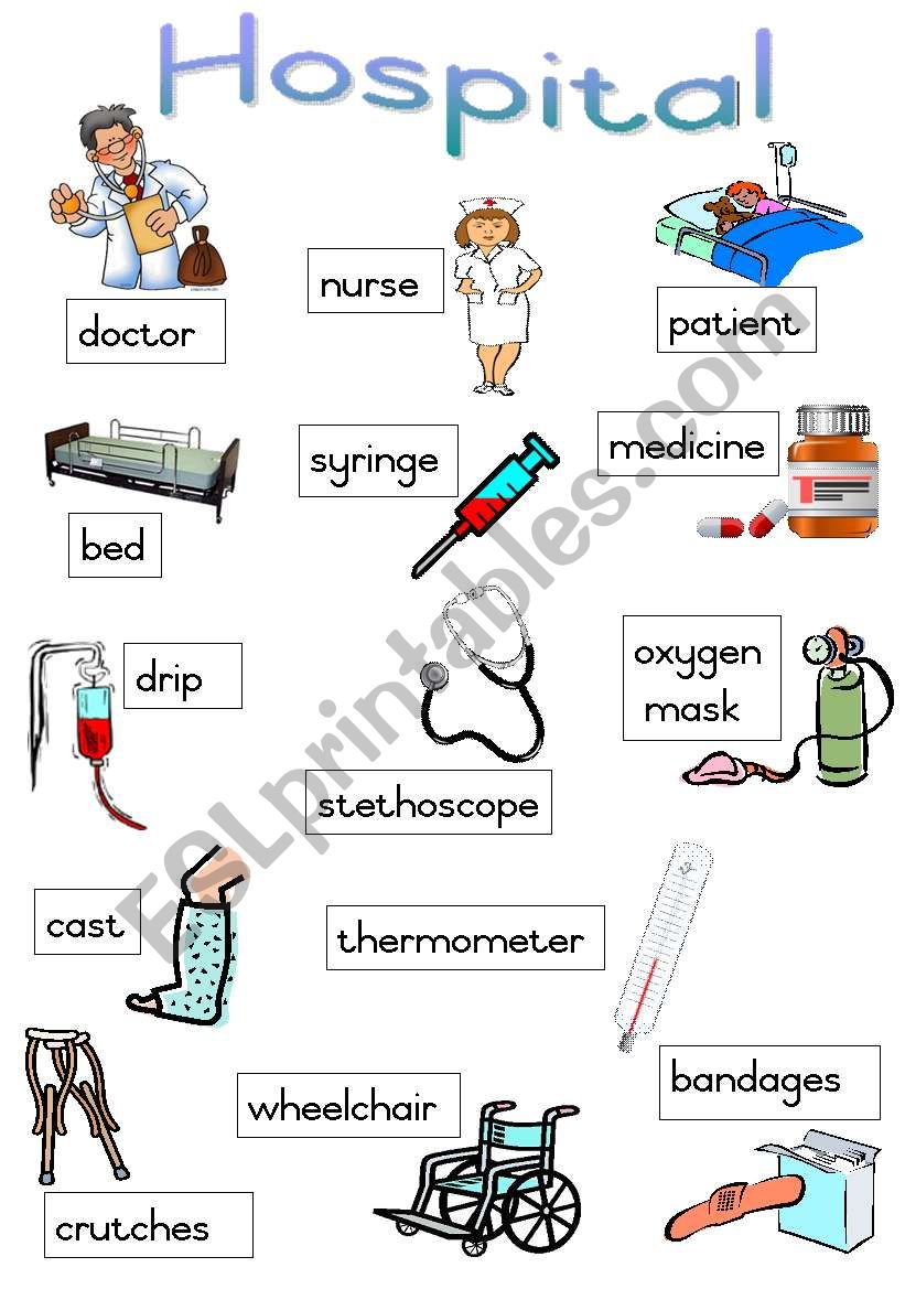 Hospital - Poster worksheet