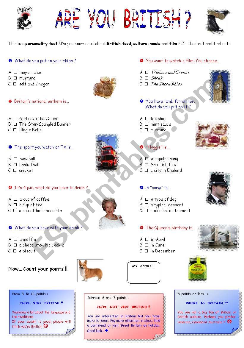 Are you British ? worksheet