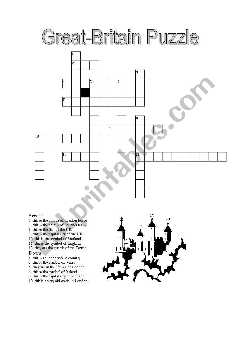 great britain crossword worksheet