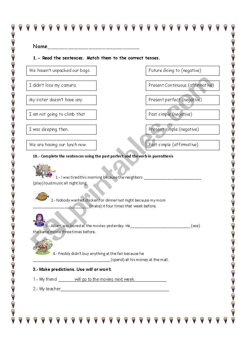 Verbs worksheet