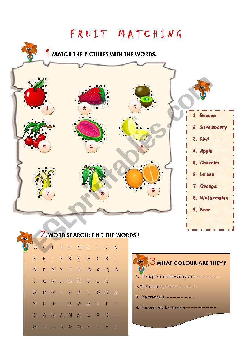 FRUIT MATCHING worksheet