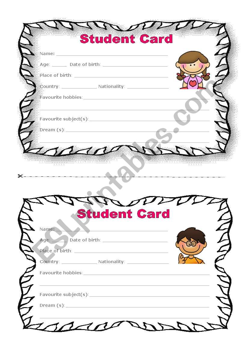 Student Card  - Introducing ourselves