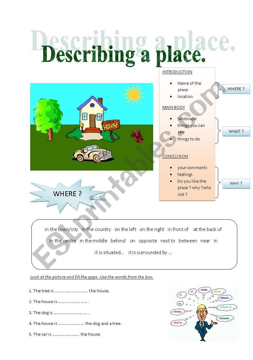 Describing a place. worksheet