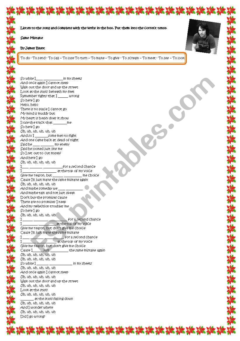 Same Mistake - James Blunt Verb Tenses