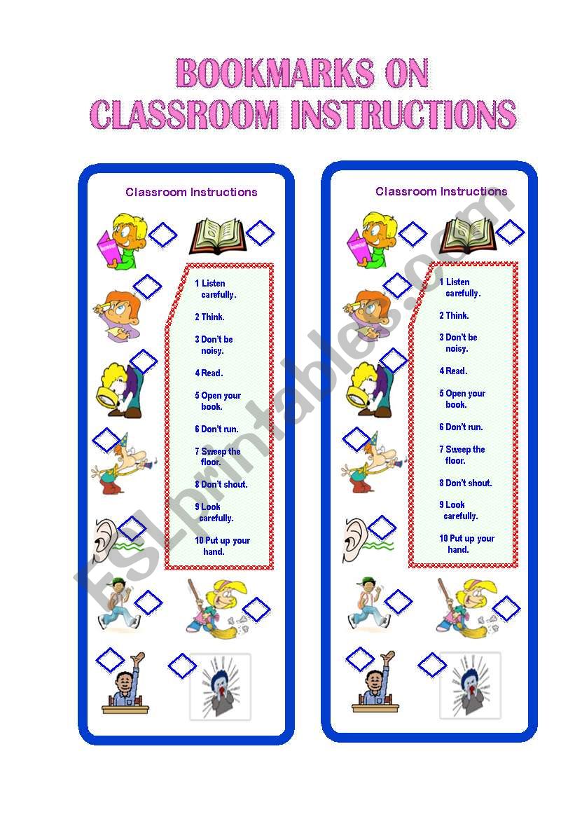 Bookmarks on Classroom Instructions I ** fully editable