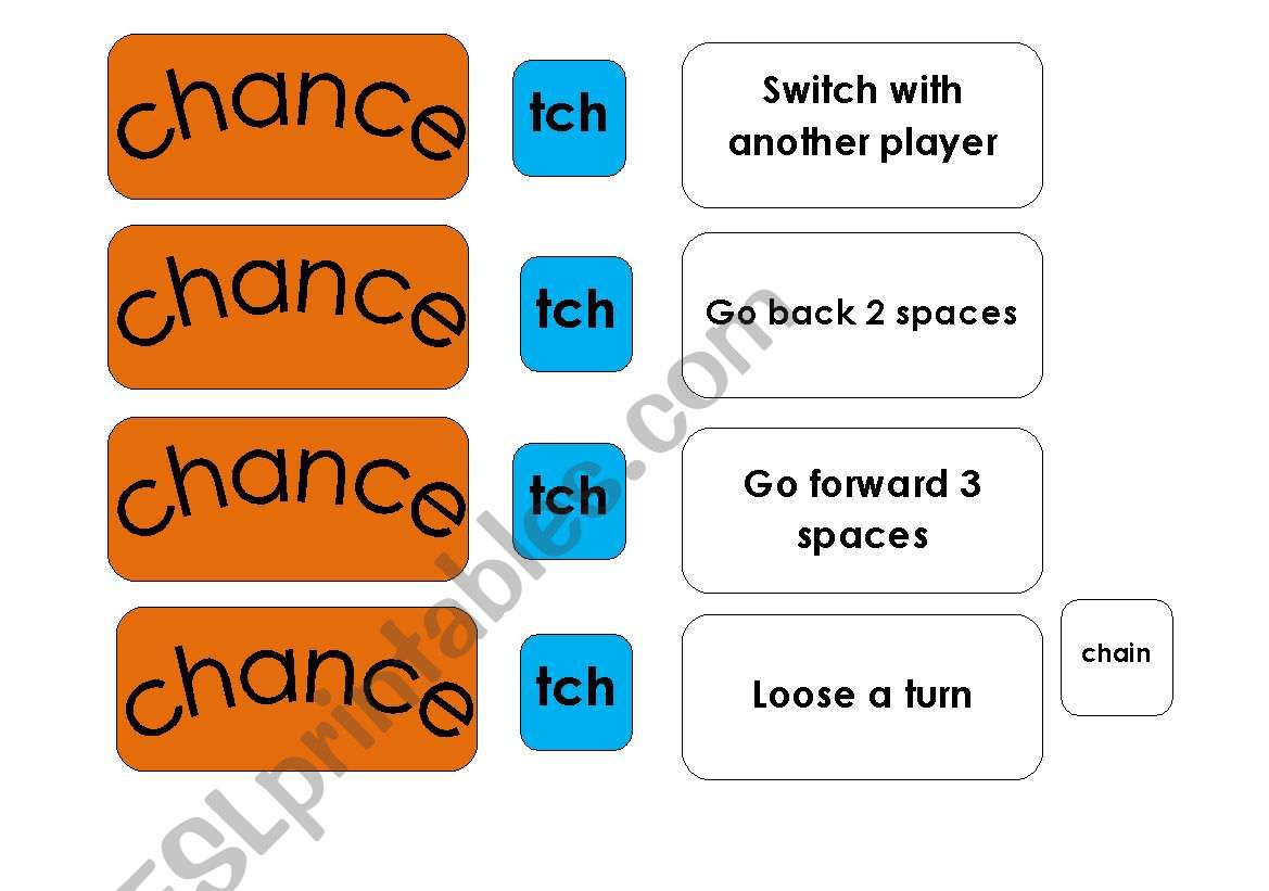 Phonics board game sh-ch-tch worksheet