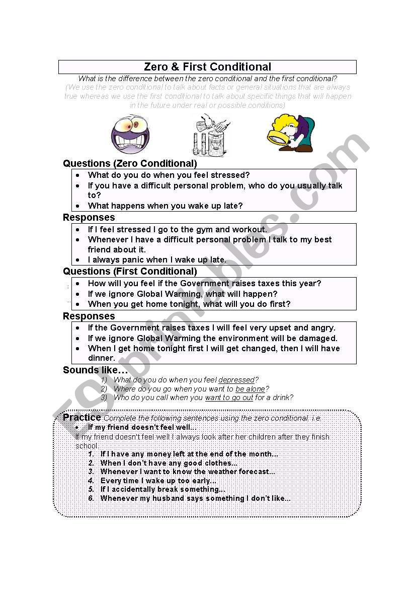 Zero & First Conditional worksheet