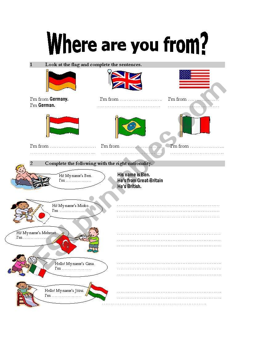 Thanks where are you from. Where are you from упражнения. Where are you from упражнения для детей. Where are you from Worksheets. Where are you from Worksheets for Kids.