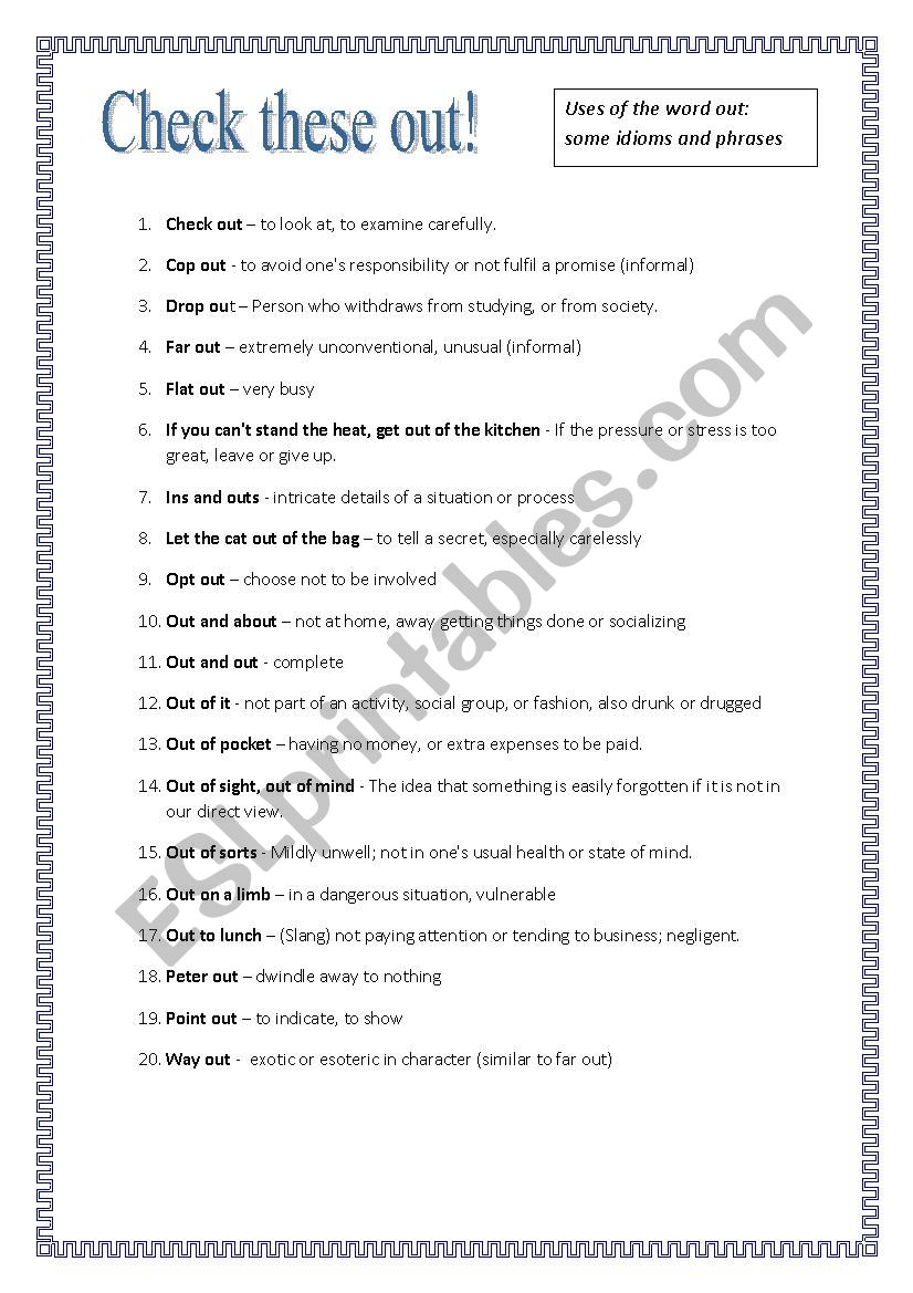 Check these out! worksheet
