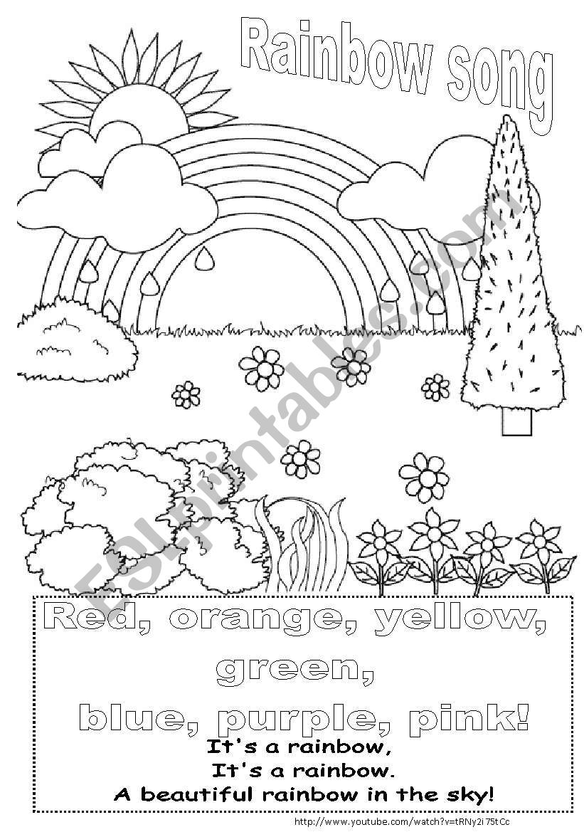 Rainbow song worksheet worksheet