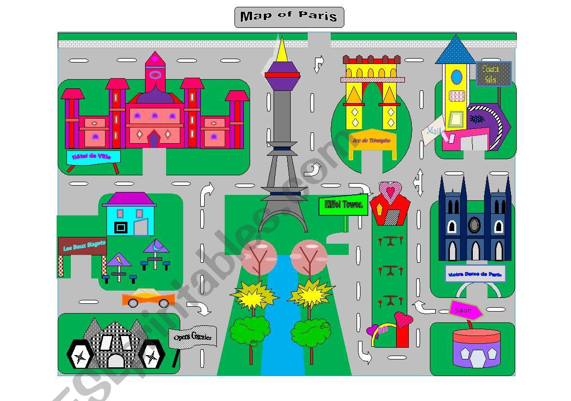 map of paris worksheet