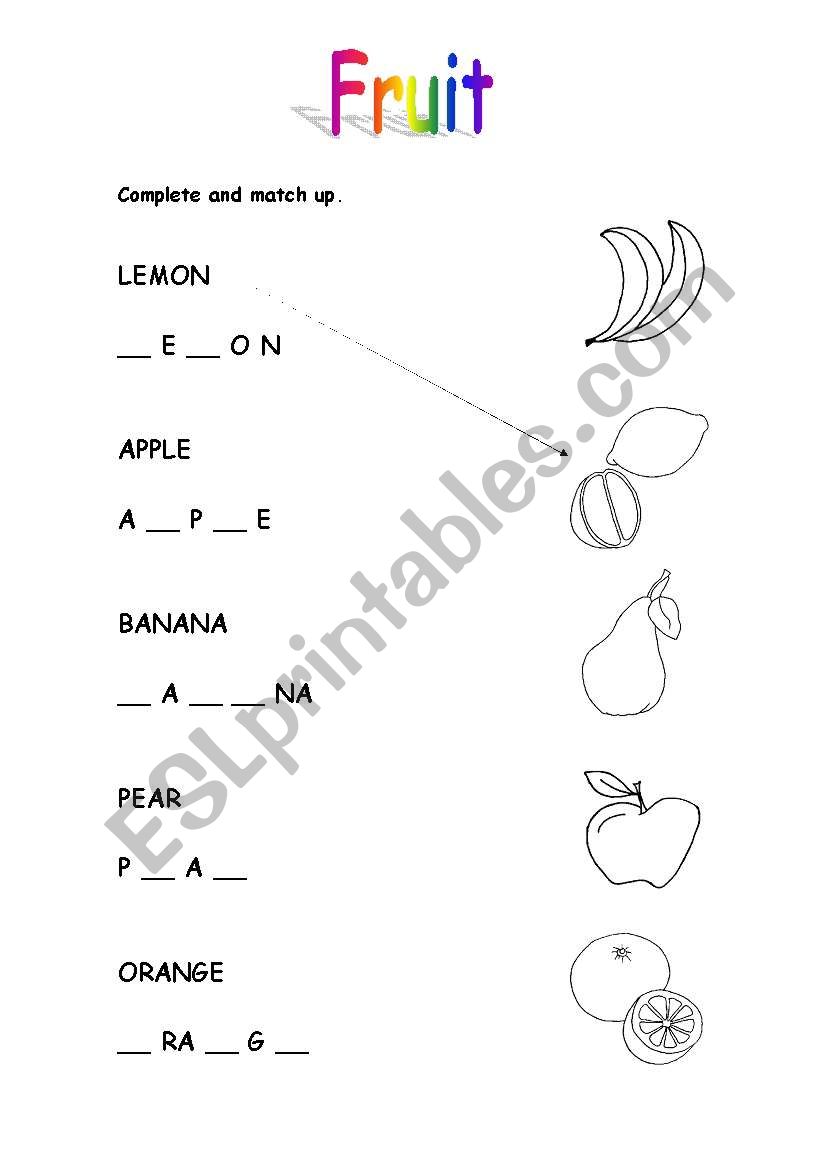 Fruit worksheet