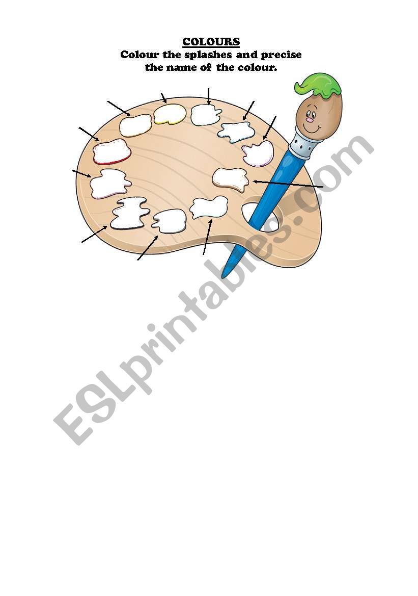 Colours splashes worksheet