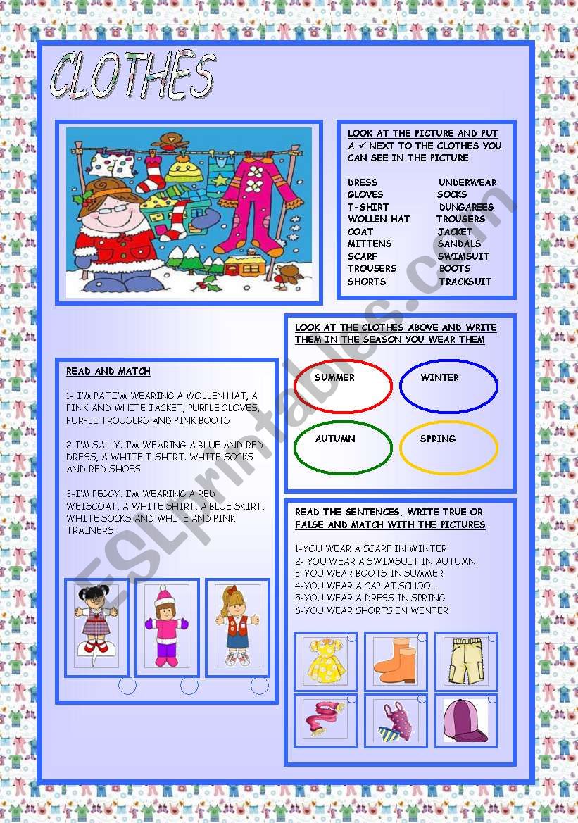 CLOTHES worksheet