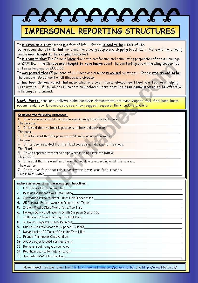 Impersonal Reporting Structures