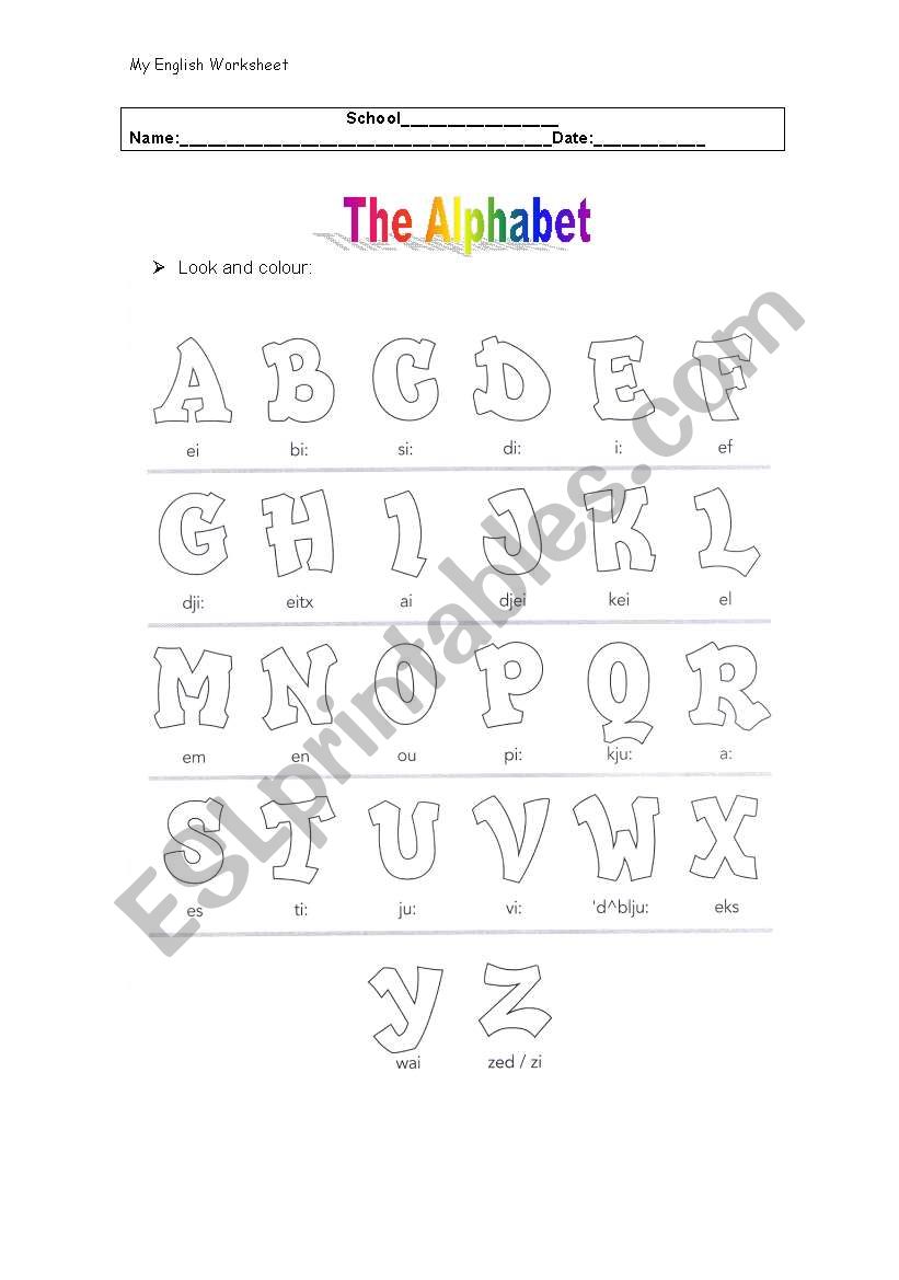 MY ABC worksheet