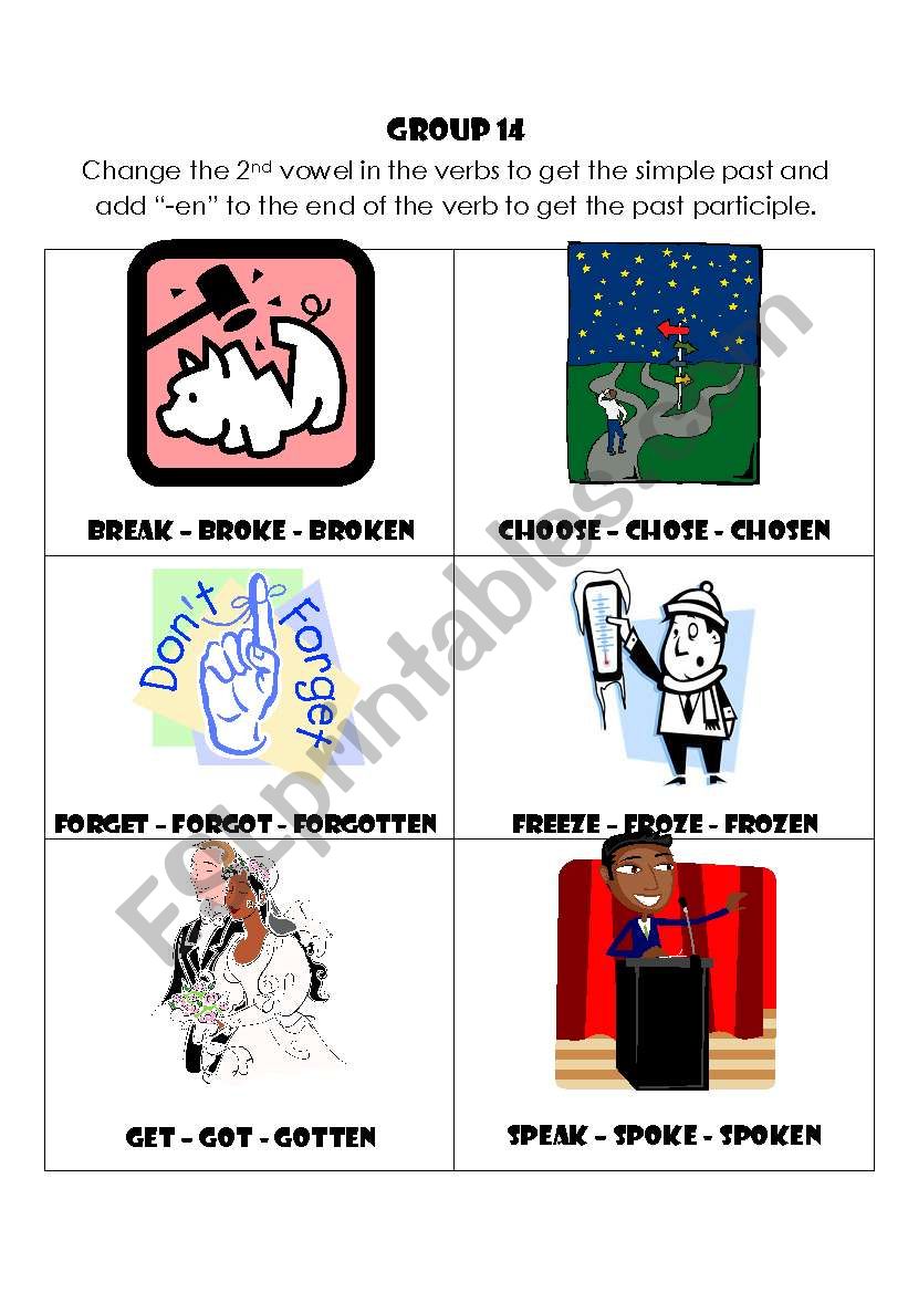 Irregular Verbs - Group 14 worksheet