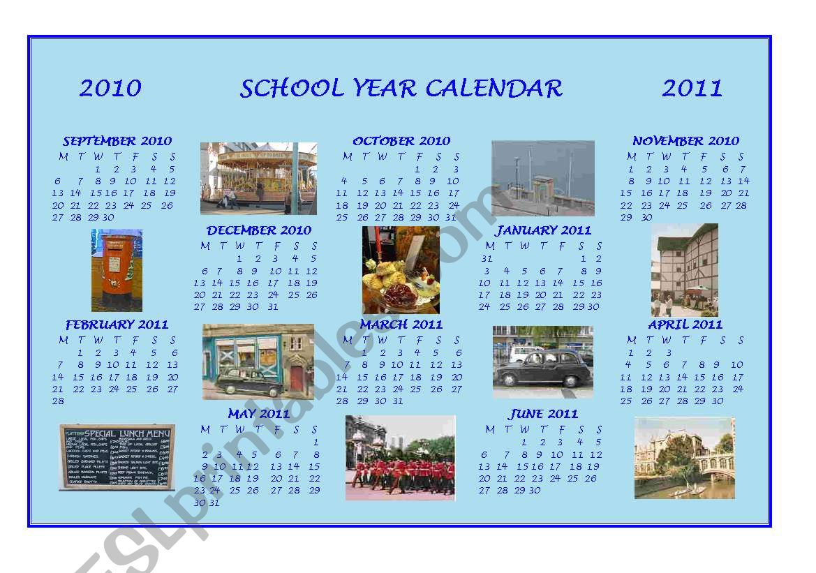 SCHOOL YEAR CALENDAR 2010-2011