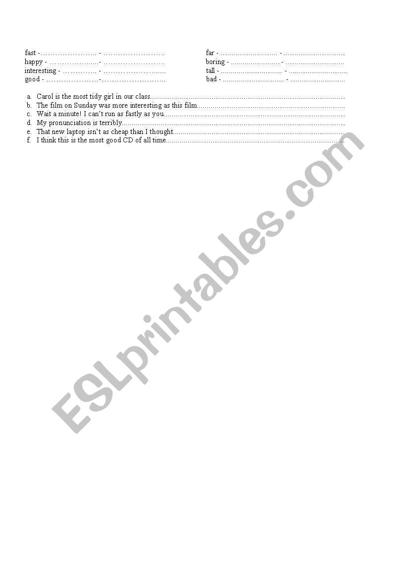 adjectives and adverbs worksheet